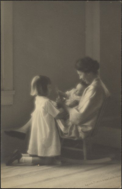 Mother in Rocker with Children by Louis Fleckenstein