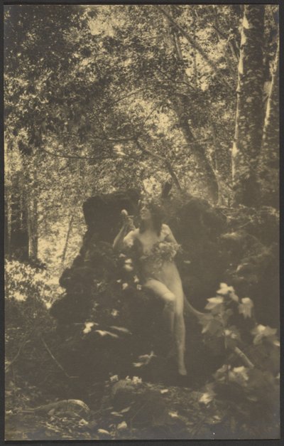 Nude Woman in the Woods by Louis Fleckenstein