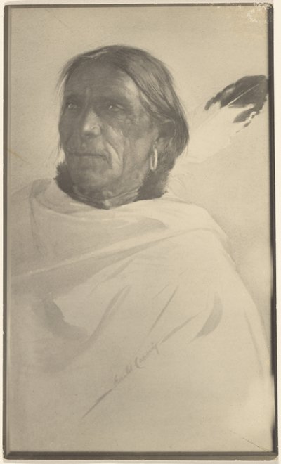 Photograph of Painting of a Native American by Louis Fleckenstein
