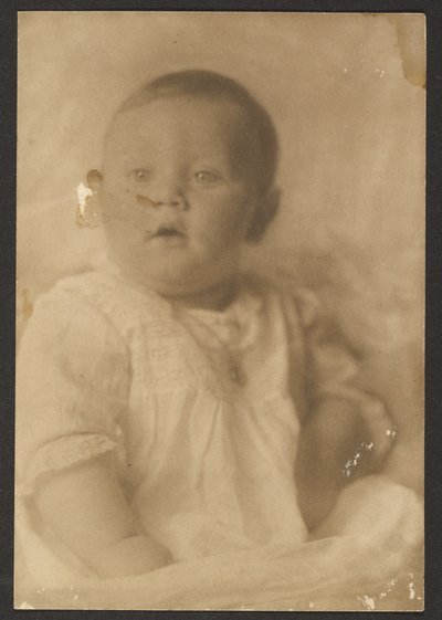 Portrait of a Baby in Lace Dress by Louis Fleckenstein