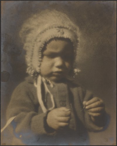 Portrait of a Child Wearing a Bonnet by Louis Fleckenstein