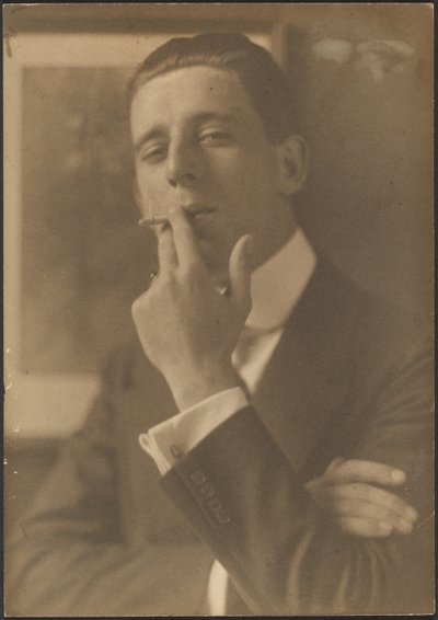 Portrait of a Man Smoking Cigarette by Louis Fleckenstein