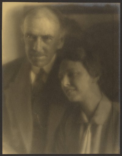 Portrait of a Man and Woman Leaning on His Shoulder by Louis Fleckenstein