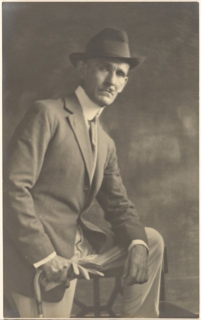 Portrait of a Man with Cane and Gloves by Louis Fleckenstein