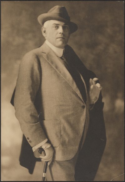 Portrait of a Man with Cane and Gloves by Louis Fleckenstein