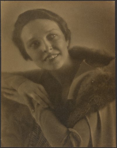 Portrait of a Woman Leaning on Chair by Louis Fleckenstein