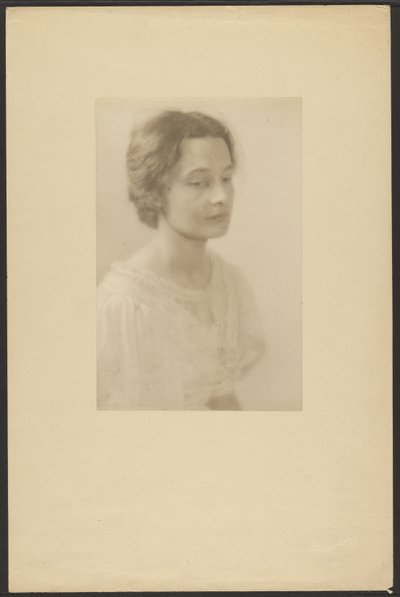 Portrait of a Woman in Dress with Silk Roses by Louis Fleckenstein