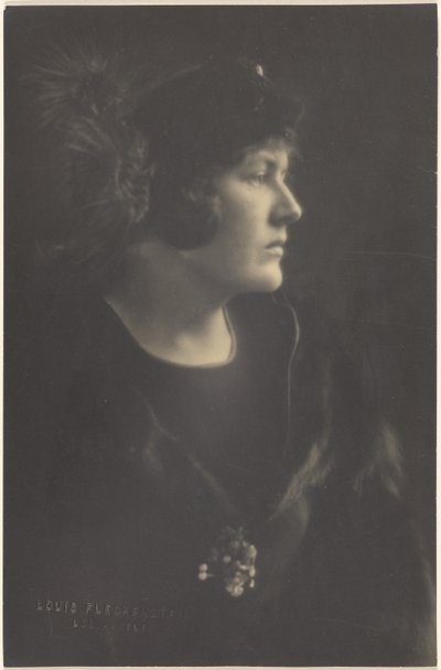 Portrait of a Woman in Fur Cape by Louis Fleckenstein