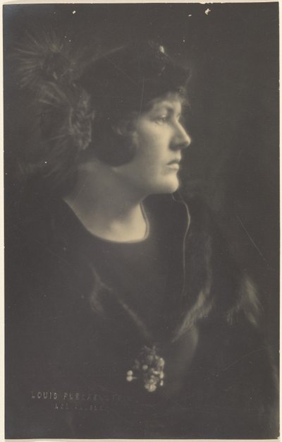 Portrait of a Woman in Fur Cape by Louis Fleckenstein