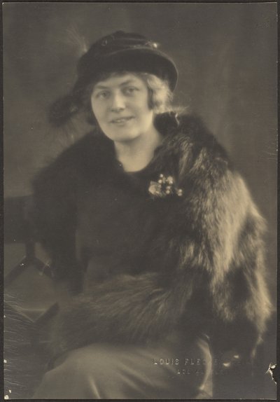 Portrait of a Woman in Fur Cape by Louis Fleckenstein