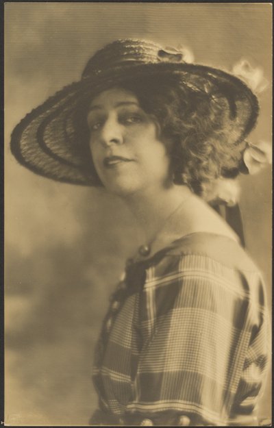 Portrait of a Woman in Plaid Dress by Louis Fleckenstein