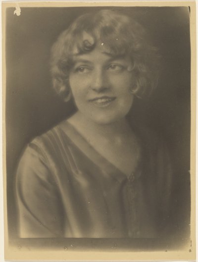 Portrait of a Woman in Satin Shirt by Louis Fleckenstein