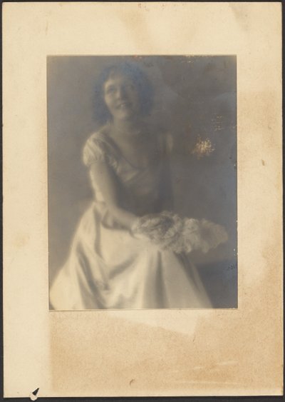 Portrait of a Woman with Feather Fan by Louis Fleckenstein