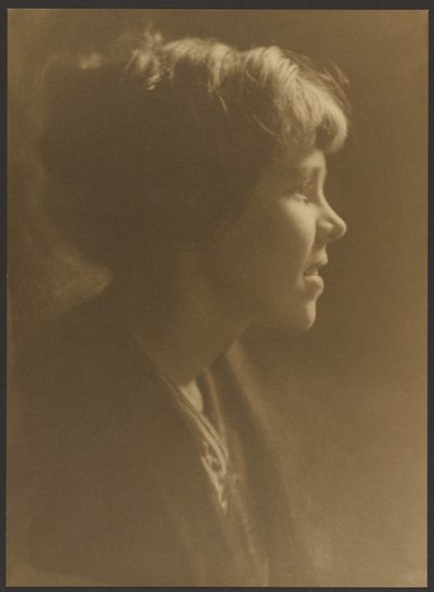 Portrait of a Woman with Hair in Loose Bun by Louis Fleckenstein