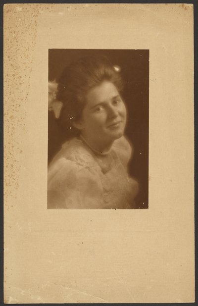 Portrait of a Woman with White Hair Ribbon by Louis Fleckenstein