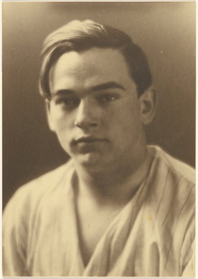 Portrait of a Young Man in Striped Shirt by Louis Fleckenstein