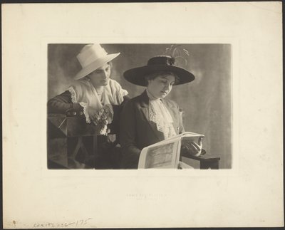 Portrait of Two Women with Book by Louis Fleckenstein