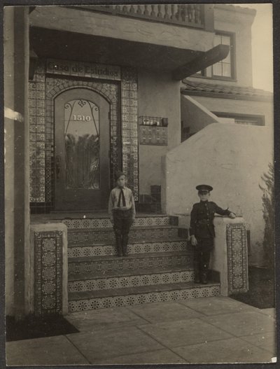 [Two Boys in Front of Fleckenstein