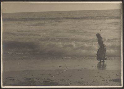 Woman Walking in the Beach Surf by Louis Fleckenstein