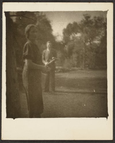 Woman and Man in Park by Louis Fleckenstein