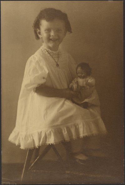 Young Girl with Doll by Louis Fleckenstein