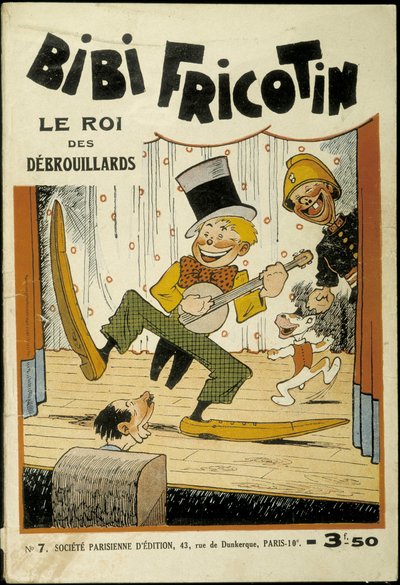 Bibi Fricotin, the King of Hustlers (Playing Banjo on Stage) - Cover of No. 7. By Louis Forton by Louis Forton