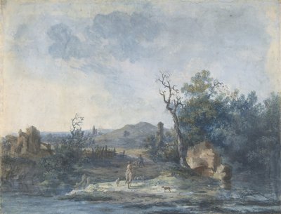 Figures on a Country Road by Louis Gabriel Moreau