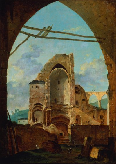The Demolition of the Abbey of Montmartre by Louis Gabriel Moreau