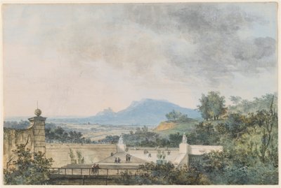 Panoramic View across a Terraced Park by Louis Gabriel Moreau the Elder