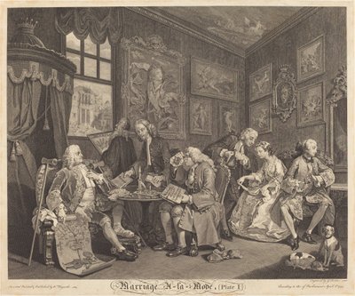 Marriage a la Mode: Plate 1 by Louis Gerard Scotin after William Hogarth