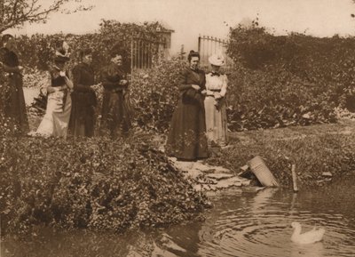 A Group of Women by a Duck Pond by Louis Guichard