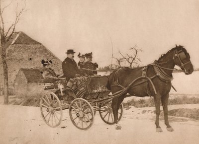 Men and women in a horse-drawn carriage, 1937 by Louis Guichard