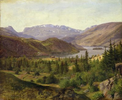 Hjelle in Valders, Tile Fjord, 1835 by Louis Gurlitt