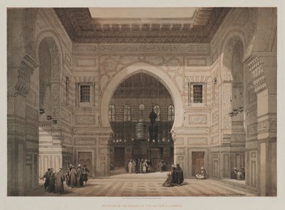 Egypt and Nubia, Volume III: Interior of the Mosque of the Sultan El Ghoree by Louis Haghe