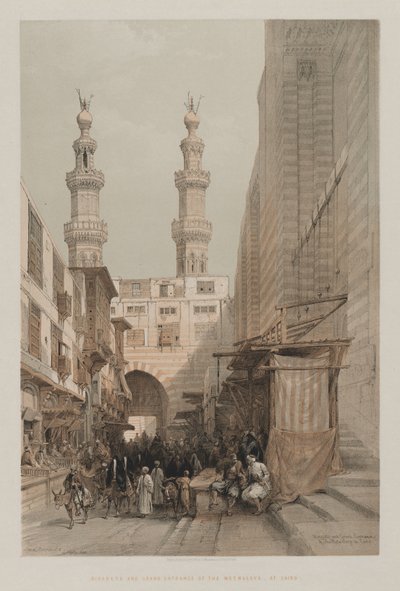 Egypt and Nubia, Volume III: Minarets, and Grand Entrance of the Metwaleys, at Cairo by Louis Haghe