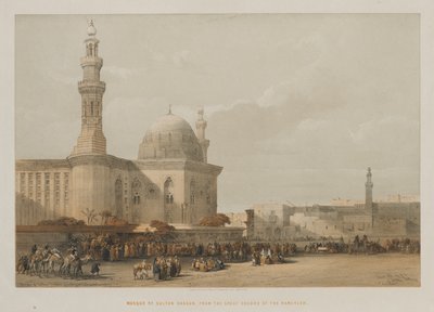 Egypt and Nubia, Volume III: Mosque of Sultan Hassan, from the Great Square of the Rameyleh by Louis Haghe