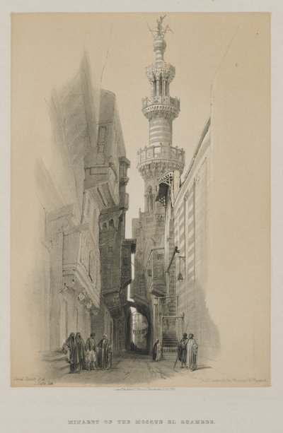 Egypt and Nubia, Volume III: The Minaret of the Mosque El Rhamree by Louis Haghe