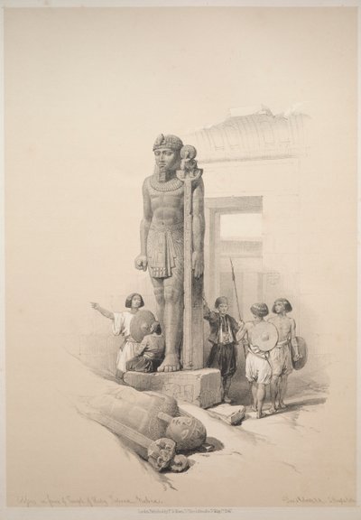 Egypt and Nubia: Volume II - No. 7, Colossi at Wady Saboua by Louis Haghe