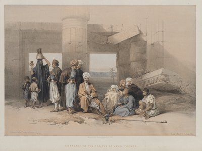 Egypt and Nubia, Volume II: Entrance of the Temple of Amun, Thebes by Louis Haghe