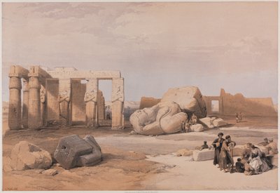 Egypt and Nubia, Volume II: Fragments of the Great Colossi at the Memnonium, Thebes by Louis Haghe
