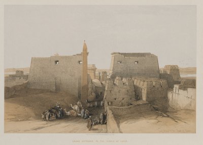Egypt and Nubia, Volume II: Grand Entrance to the Temple of Luxor by Louis Haghe