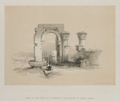 Egypt and Nubia, Volume II: Ruins - Temple on the Island of Biggeh, Nubia by Louis Haghe