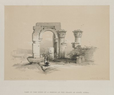 Egypt and Nubia, Volume II: Ruins - Temple on the Island of Biggeh, Nubia, 1847 by Louis Haghe