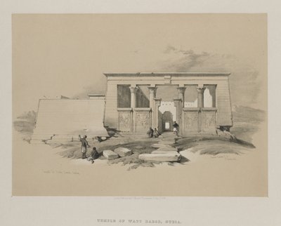 Egypt and Nubia, Volume II: Temple at Wady Dabod, Nubia, 1848 by Louis Haghe