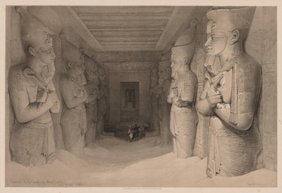 Egypt and Nubia: Interior of the Temple Aboo Simbel by Louis Haghe