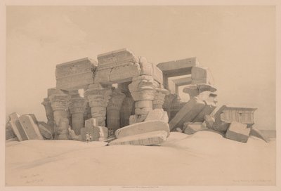 Egypt and Nubia: Volume I - No. 1, No. 2, Remains of the Portico of the Temple of Kom Ombo by Louis Haghe