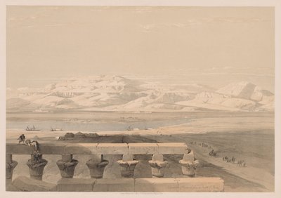 Egypt and Nubia: Volume I - No. 30, Lybian Chain of Mountains from the Temple of Luxor by Louis Haghe