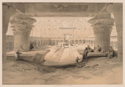 Egypt and Nubia: Volume I - No. 32, View from Under the Portico of the Temple of Edfou, 1838 by Louis Haghe