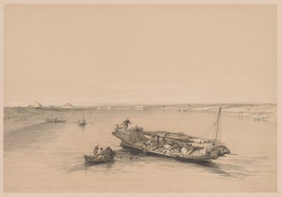 Egypt and Nubia: Volume I - No. 4, Slave Boats on the Nile, View Looking Towards... by Louis Haghe
