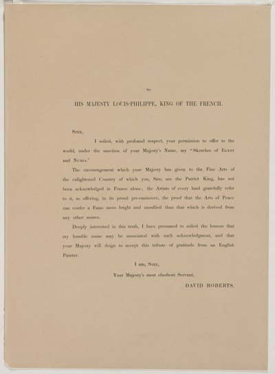 Egypt and Nubia, Volume I: Dedication Page, 1846 by Louis Haghe